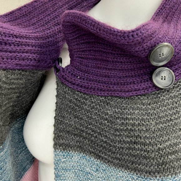 Theory RARE Multi Ribbed Colorblock Cardigan Floriane Land Sweater sz Large - Picture 4 of 11